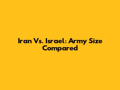 Iran Vs. Israel: Army Size Compared