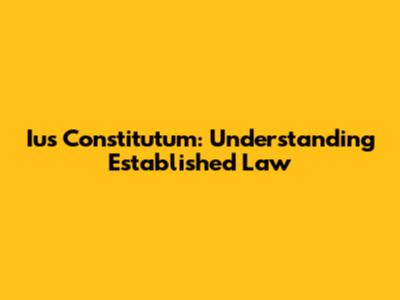 Ius Constitutum: Understanding Established Law