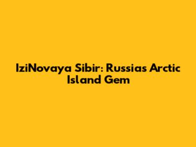 IziNovaya Sibir: Russia's Arctic Island Gem