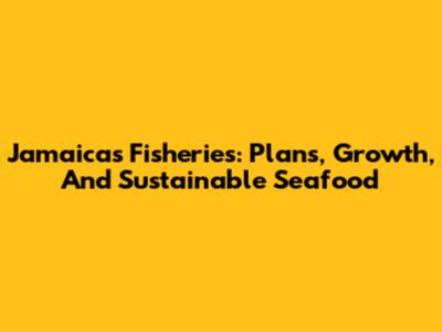 Jamaica's Fisheries: Plans, Growth, And Sustainable Seafood