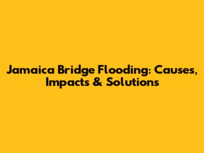 Jamaica Bridge Flooding: Causes, Impacts & Solutions