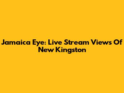 Jamaica Eye: Live Stream Views Of New Kingston