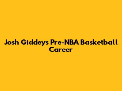 Josh Giddey's Pre-NBA Basketball Career