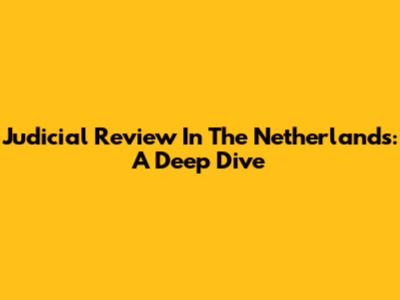 Judicial Review In The Netherlands: A Deep Dive