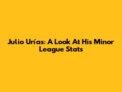 Julio Urías: A Look At His Minor League Stats