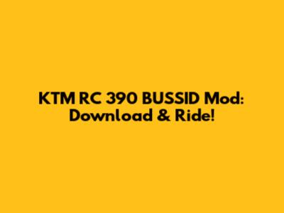 KTM RC 390 BUSSID Mod: Download & Ride!
