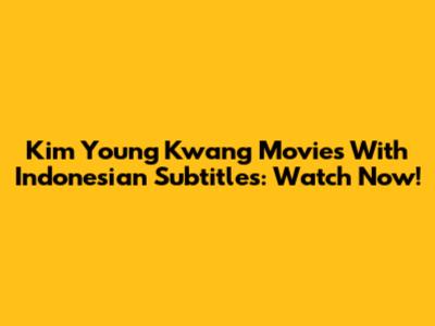 Kim Young Kwang Movies With Indonesian Subtitles: Watch Now!