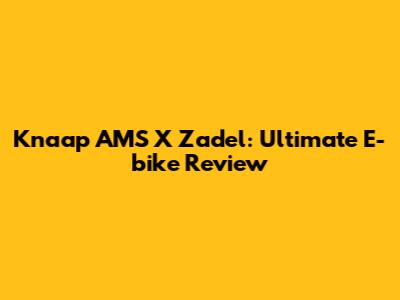 Knaap AMS X Zadel: Ultimate E-bike Review