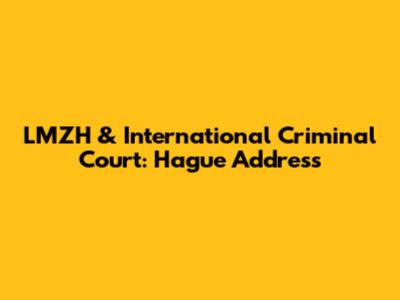LMZH & International Criminal Court: Hague Address