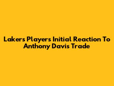 Lakers Players' Initial Reaction To Anthony Davis Trade