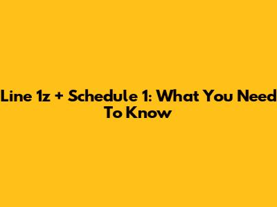 Line 1z + Schedule 1: What You Need To Know