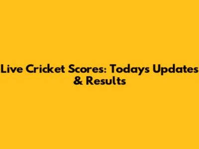Live Cricket Scores: Today's Updates & Results