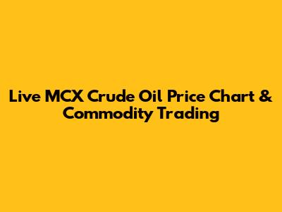Live MCX Crude Oil Price Chart & Commodity Trading