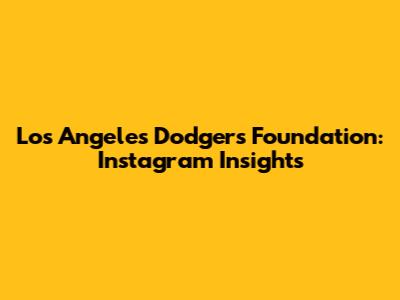 Los Angeles Dodgers Foundation: Instagram Insights