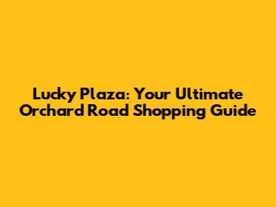 Lucky Plaza: Your Ultimate Orchard Road Shopping Guide