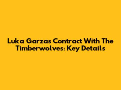Luka Garza's Contract With The Timberwolves: Key Details