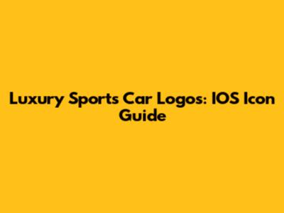 Luxury Sports Car Logos: IOS Icon Guide
