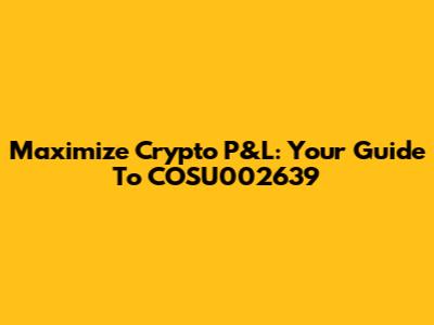 Maximize Crypto P&L: Your Guide To COSU002639