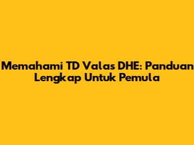 Memahami TD Valas DHE: Panduan Lengkap Untuk Pemula