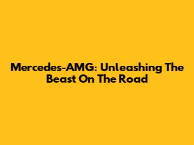 Mercedes-AMG: Unleashing The Beast On The Road
