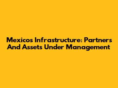 Mexico's Infrastructure: Partners And Assets Under Management
