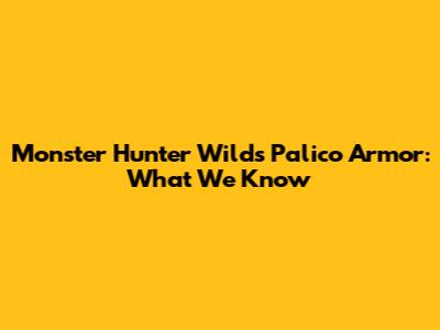 Monster Hunter Wilds Palico Armor: What We Know