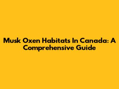 Musk Oxen Habitats In Canada: A Comprehensive Guide