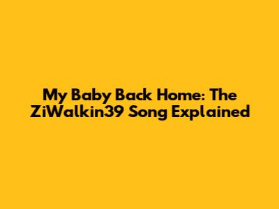 My Baby Back Home: The ZiWalkin39 Song Explained