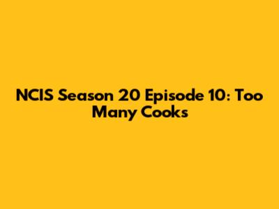 NCIS Season 20 Episode 10: Too Many Cooks
