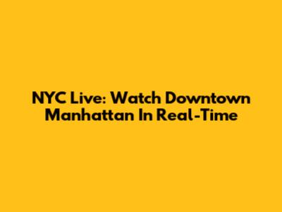 NYC Live: Watch Downtown Manhattan In Real-Time