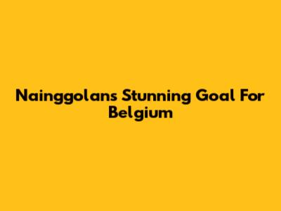 Nainggolan's Stunning Goal For Belgium