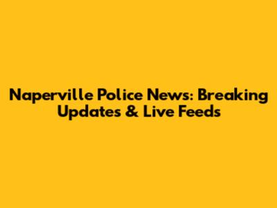 Naperville Police News: Breaking Updates & Live Feeds