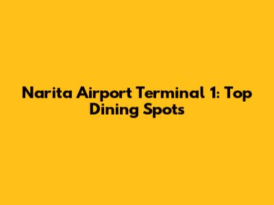 Narita Airport Terminal 1: Top Dining Spots