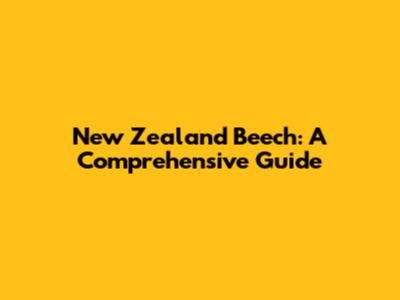 New Zealand Beech: A Comprehensive Guide