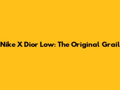 Nike X Dior Low: The Original Grail