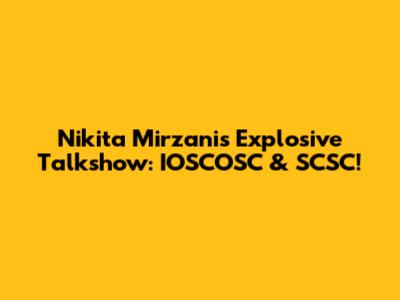 Nikita Mirzani's Explosive Talkshow: IOSCOSC & SCSC!