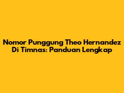 Nomor Punggung Theo Hernandez Di Timnas: Panduan Lengkap