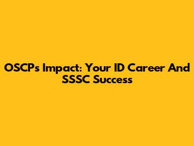 OSCP's Impact: Your ID Career And SSSC Success