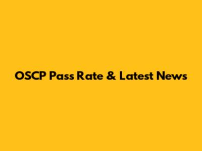 OSCP Pass Rate & Latest News