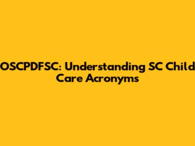 OSCPDFSC: Understanding SC Child Care Acronyms