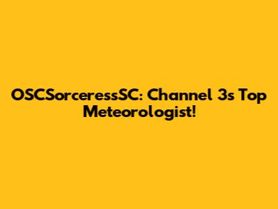OSCSorceressSC: Channel 3's Top Meteorologist!