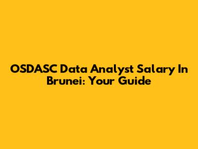 OSDASC Data Analyst Salary In Brunei: Your Guide