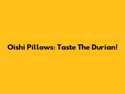 Oishi Pillows: Taste The Durian!