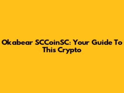Okabear SCCoinSC: Your Guide To This Crypto