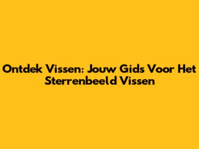 Ontdek Vissen: Jouw Gids Voor Het Sterrenbeeld Vissen