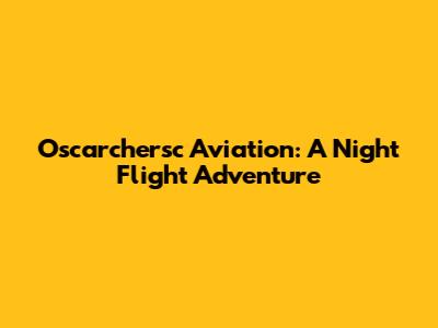 Oscarchersc Aviation: A Night Flight Adventure