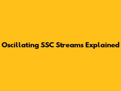 Oscillating SSC Streams Explained