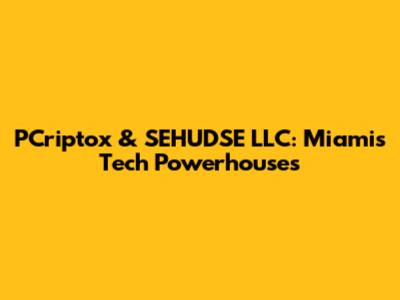 PCriptox & SEHUDSE LLC: Miami's Tech Powerhouses