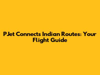 PJet Connect's Indian Routes: Your Flight Guide