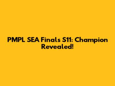PMPL SEA Finals S11: Champion Revealed!